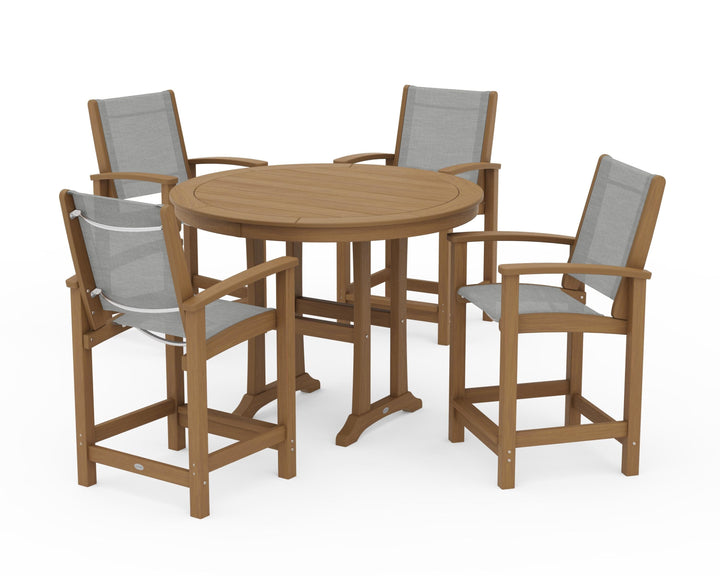 POLYWOOD® Coastal 5-Piece Counter Set
