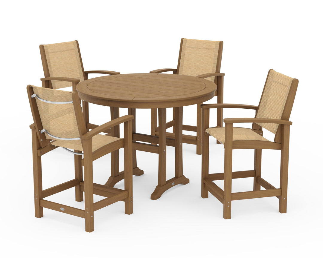POLYWOOD® Coastal 5-Piece Counter Set
