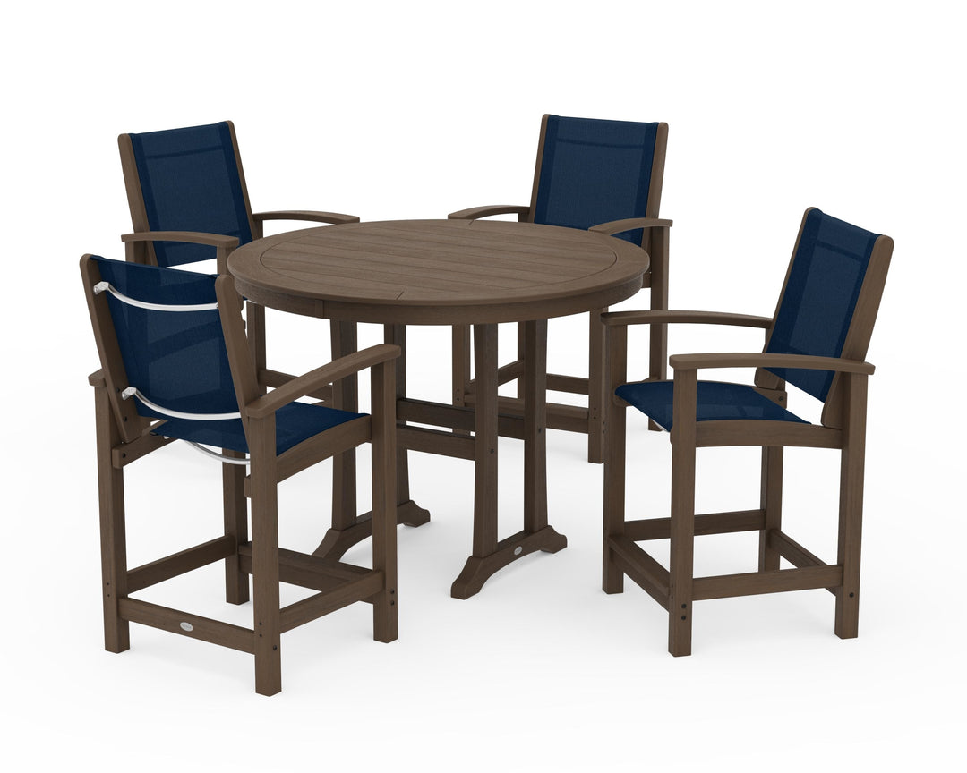 POLYWOOD® Coastal 5-Piece Counter Set