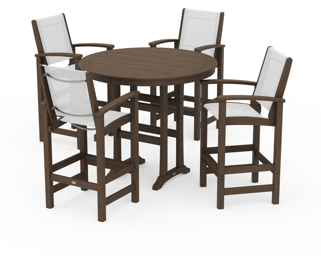 POLYWOOD® Coastal 5-Piece Nautical Trestle Bar Set