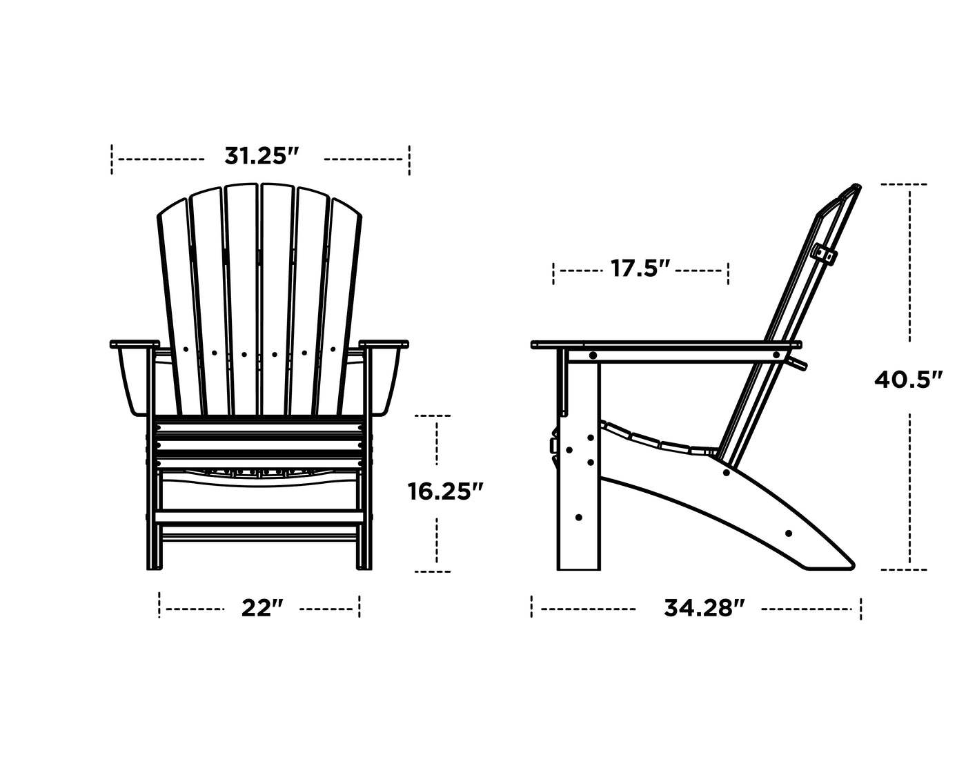 Nautical Curveback Adirondack Chair