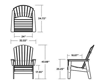 Nautical Grand Upright Adirondack Chair