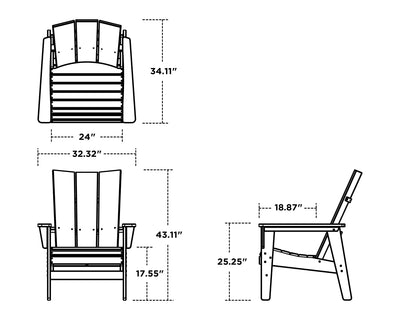 Modern Grand Upright Adirondack Chair