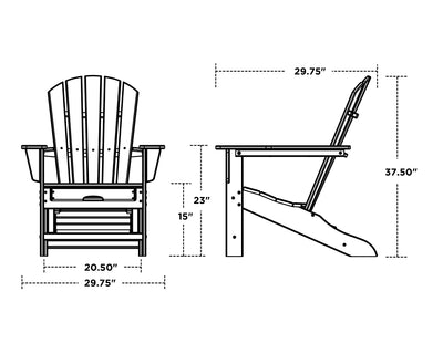 Palm Coast Ultimate Adirondack Chair with Hideaway Ottoman