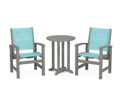 Coastal 3-Piece Round Bistro Dining Set