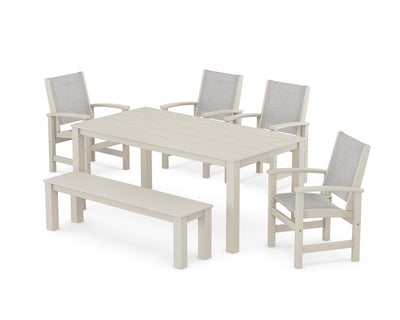 Coastal 6- Piece Parsons Dining Set with Bench