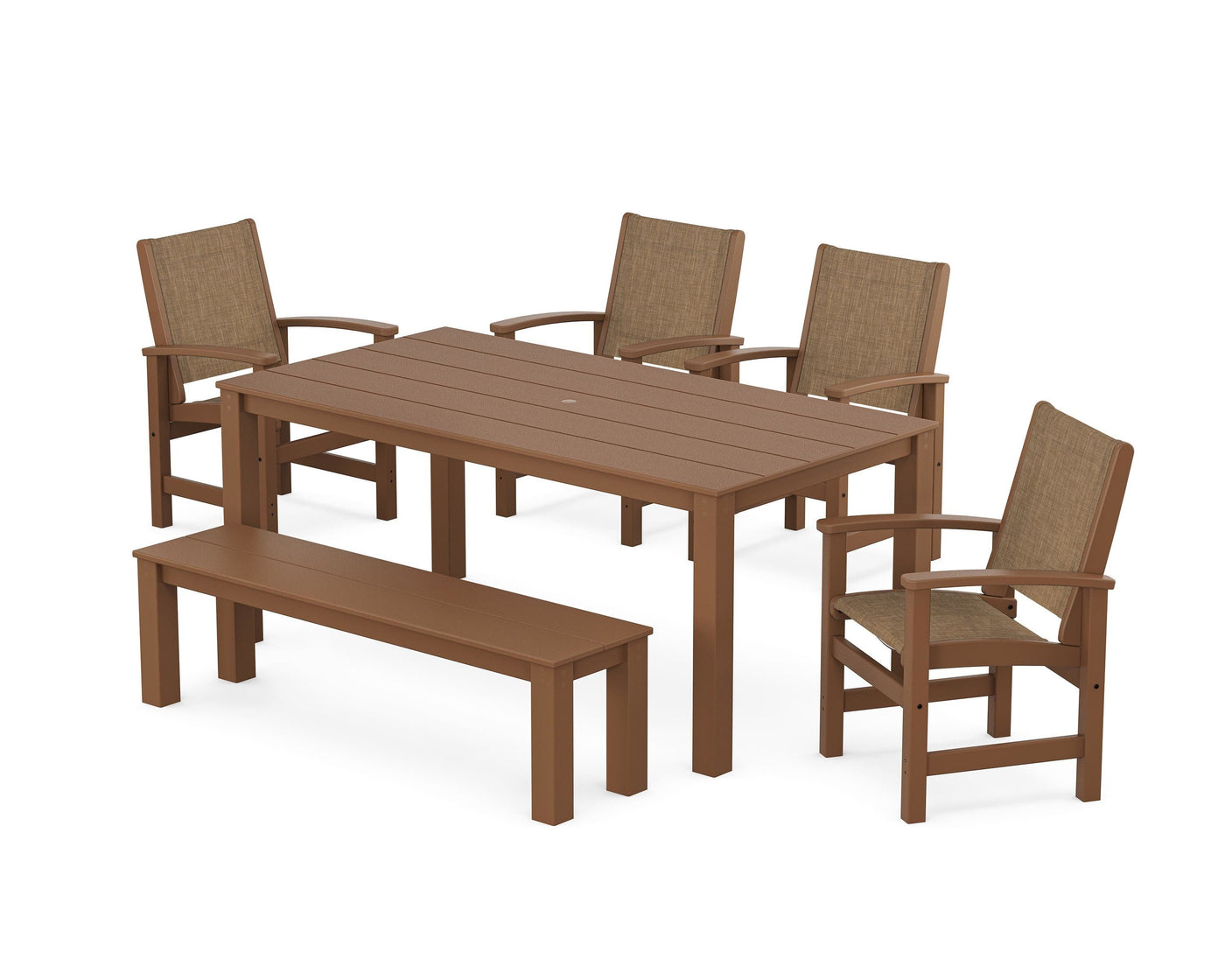 Coastal 6- Piece Parsons Dining Set with Bench