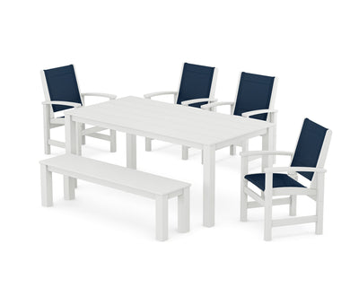 Coastal 6- Piece Parsons Dining Set with Bench