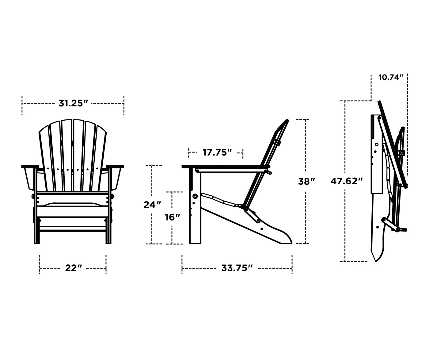 South Beach Folding Adirondack Chair