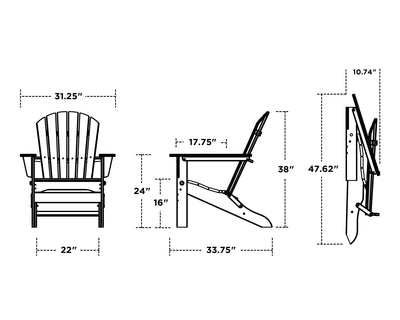 South Beach Folding Adirondack Chair