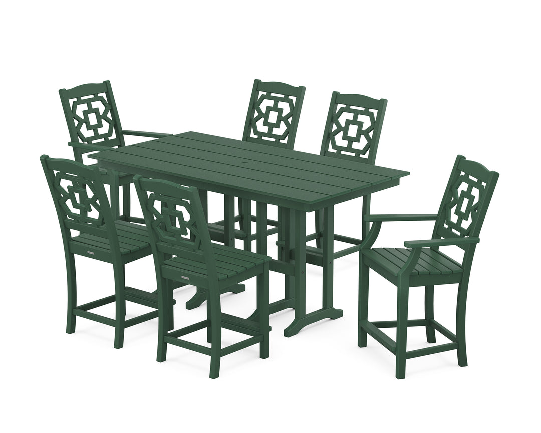 Martha Stewart by POLYWOOD® Chinoiserie 7-Piece Farmhouse Counter Set