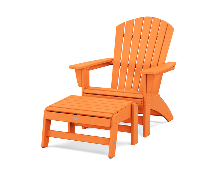 POLYWOOD® Nautical Grand Adirondack Chair with Ottoman