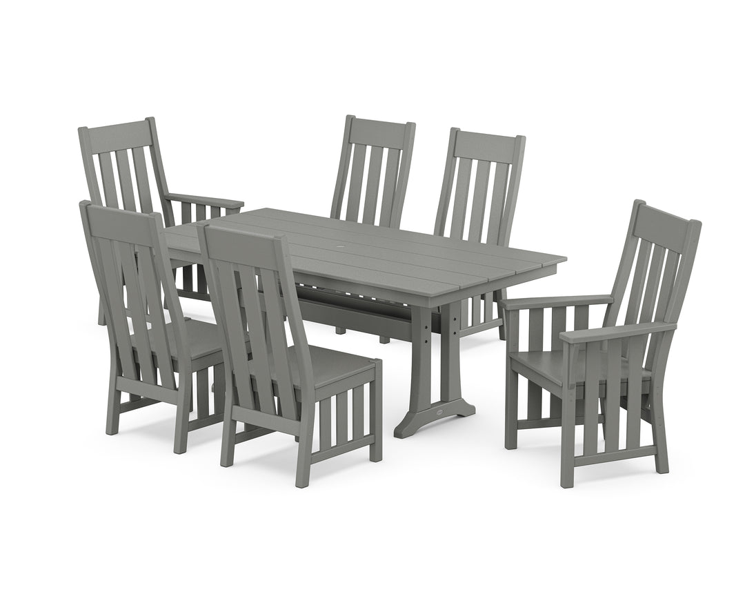 Martha Stewart by POLYWOOD® Acadia 7-Piece Farmhouse Dining Set with Trestle Legs