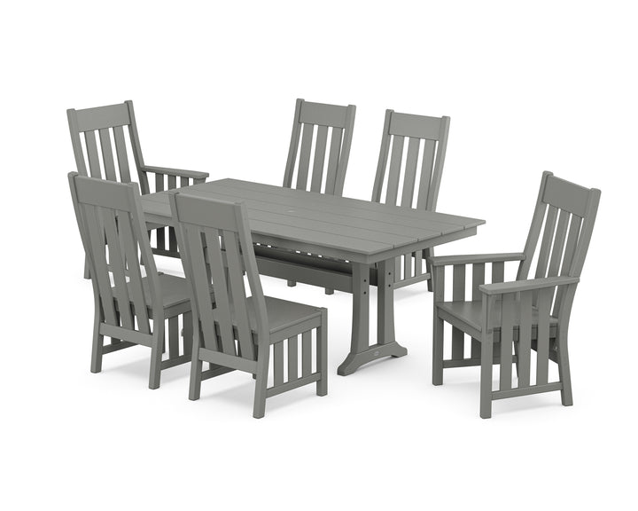 Martha Stewart by POLYWOOD® Acadia 7-Piece Farmhouse Dining Set with Trestle Legs