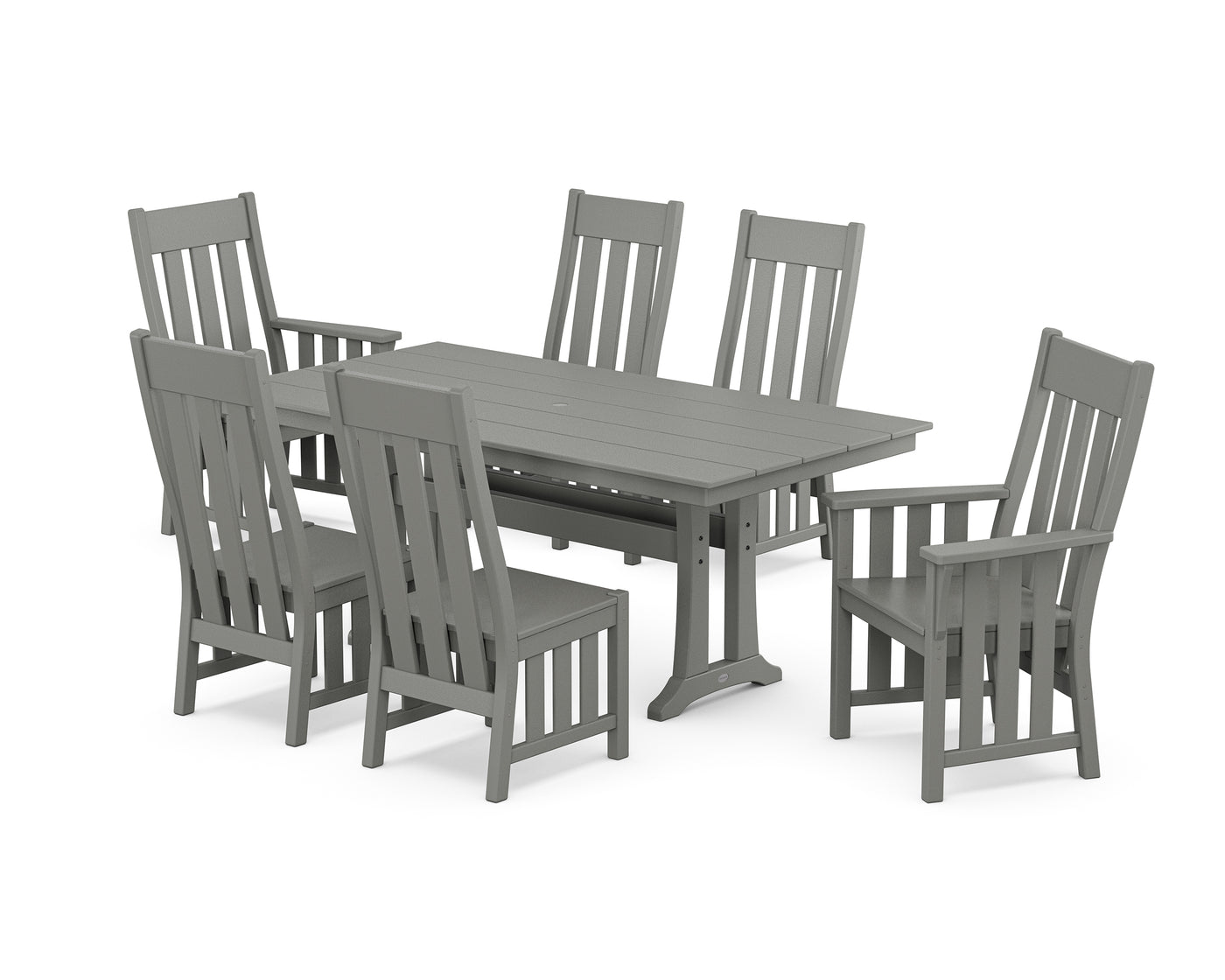 Acadia 7-Piece Farmhouse Dining Set with Trestle Legs