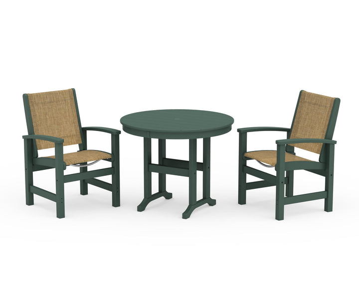 POLYWOOD® Coastal 3-Piece Round Dining Set
