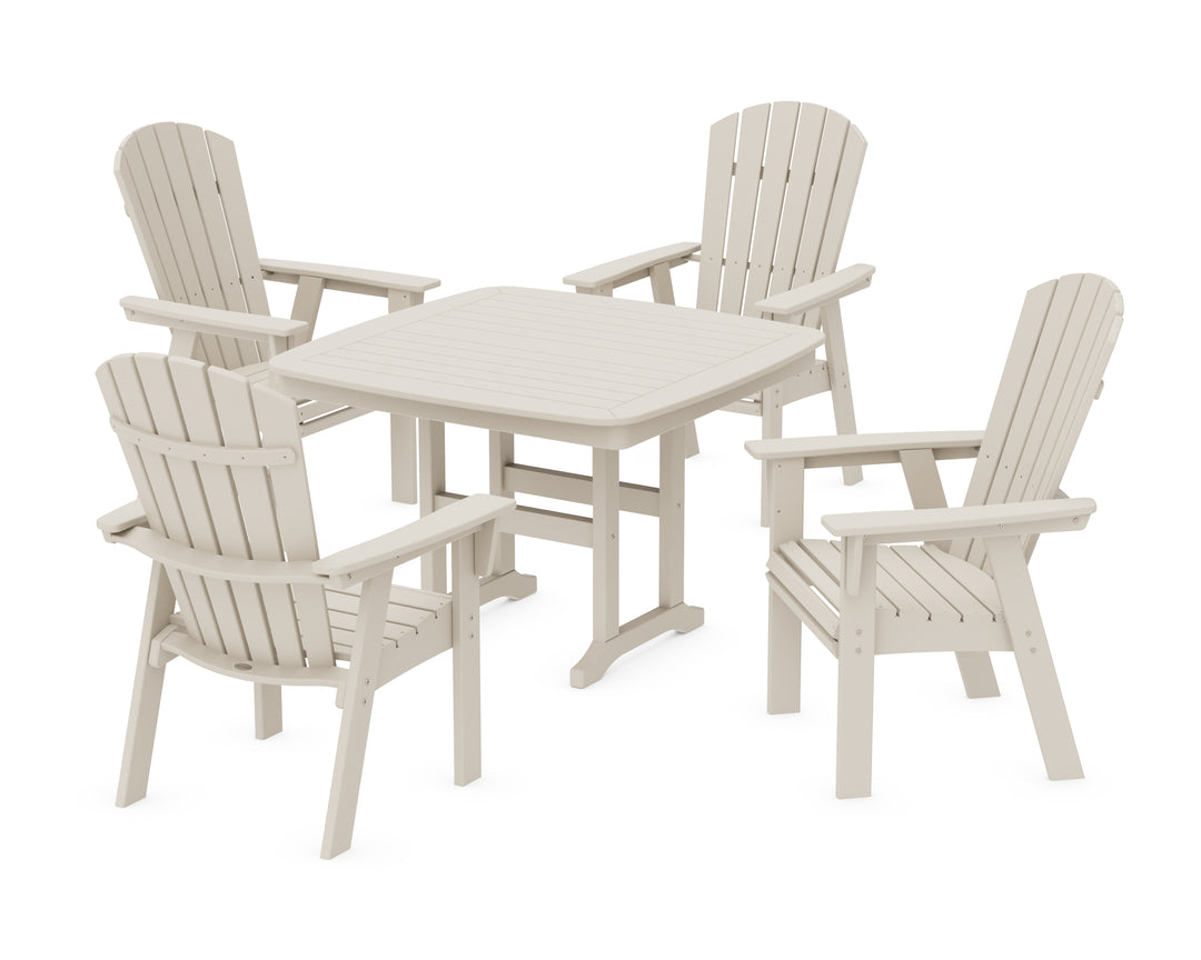 POLYWOOD® Nautical Curveback Adirondack 5-Piece Dining Set
