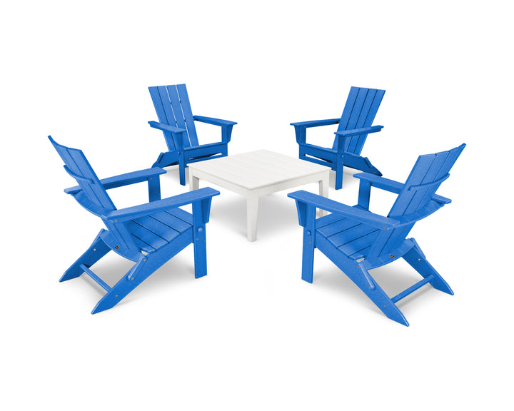 POLYWOOD® Quattro Folding Chair 5-Piece Conversation Set