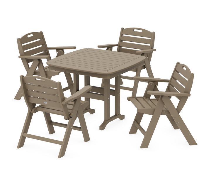 POLYWOOD® Nautical Folding Lowback Chair 5-Piece Dining Set