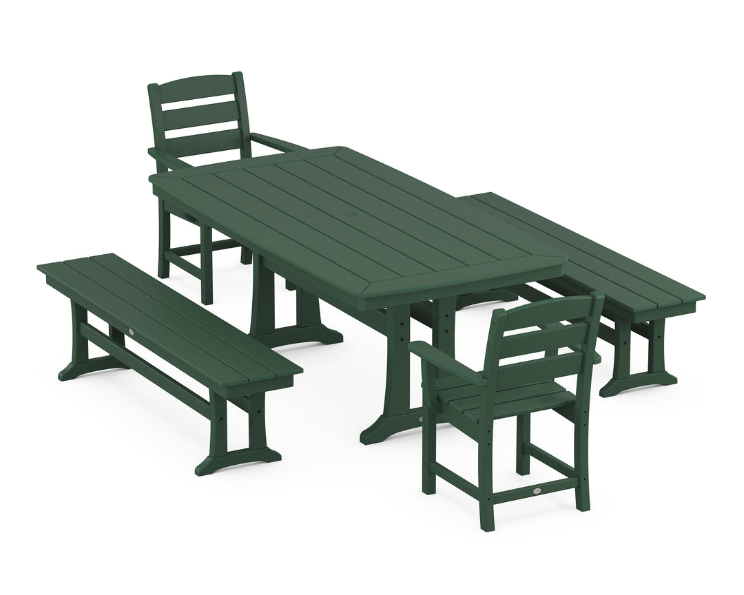 POLYWOOD® Lakeside 5-Piece Dining Set with Trestle Legs