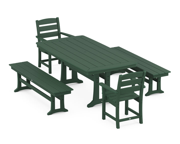 POLYWOOD® Lakeside 5-Piece Dining Set with Trestle Legs