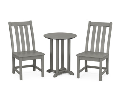 Vineyard Side Chair 3-Piece Round Bistro Dining Set