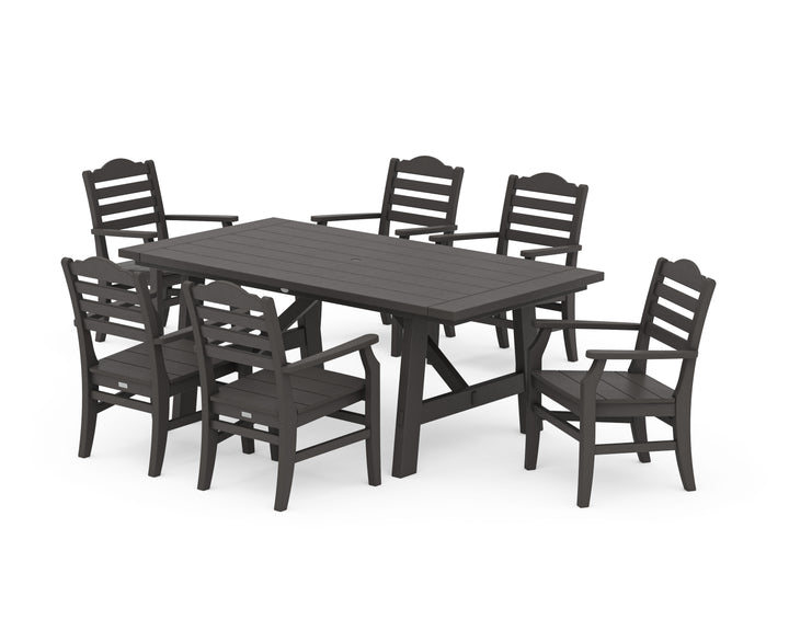 POLYWOOD® Savannah Arm Chair 7-Piece Rustic Farmhouse Dining Set