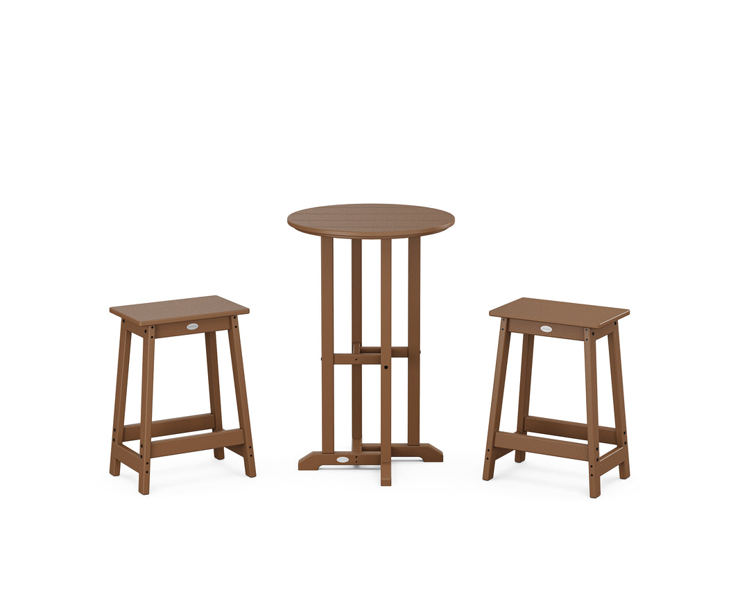 POLYWOOD® Modern Studio Counter Stool 3-Piece Bistro Set