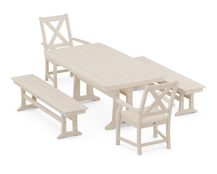 POLYWOOD® Braxton 5-Piece Dining Set with Trestle Legs