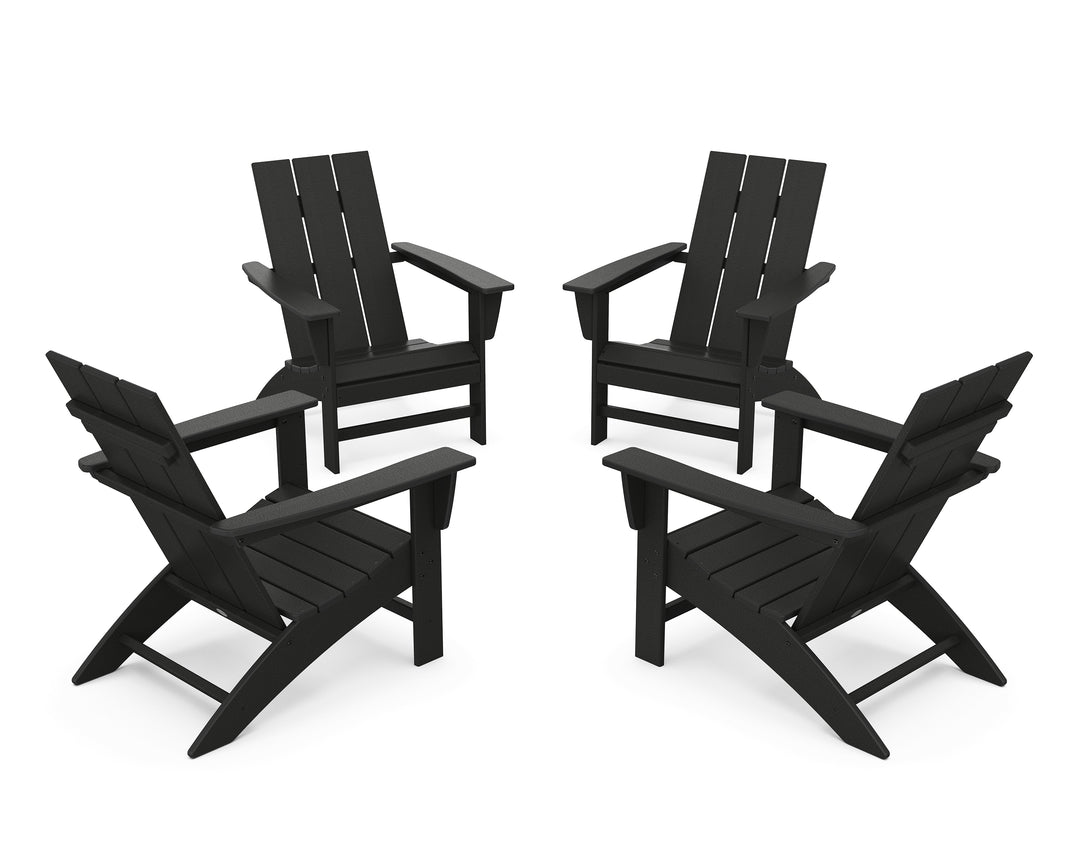 POLYWOOD® 4-Piece Modern Adirondack Chair Conversation Set