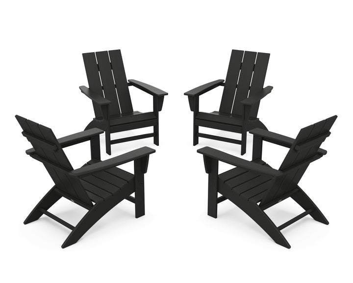 POLYWOOD® 4-Piece Modern Adirondack Chair Conversation Set