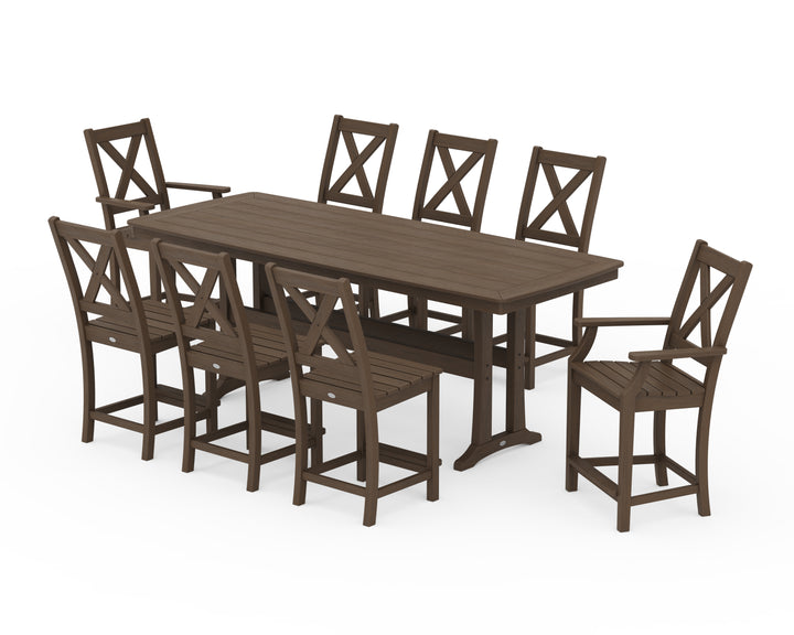 POLYWOOD® Braxton 9-Piece Counter Set with Trestle Legs