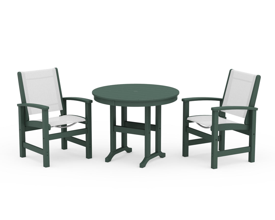 POLYWOOD® Coastal 3-Piece Round Dining Set