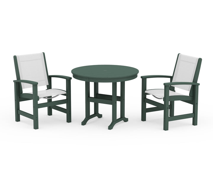 POLYWOOD® Coastal 3-Piece Round Dining Set