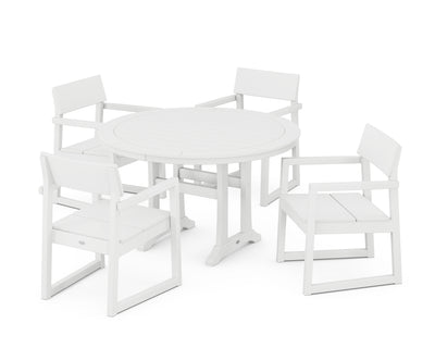 EDGE 5-Piece Round Dining Set with Trestle Legs