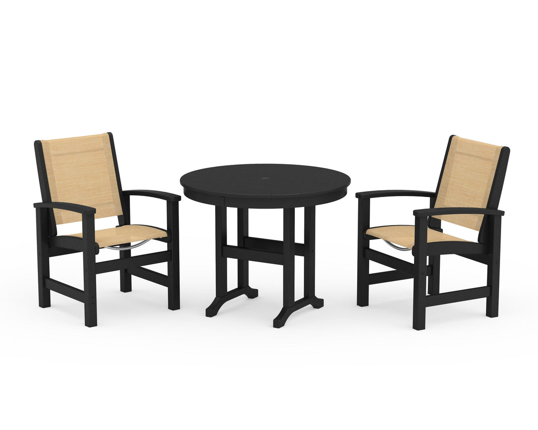 POLYWOOD® Coastal 3-Piece Round Dining Set