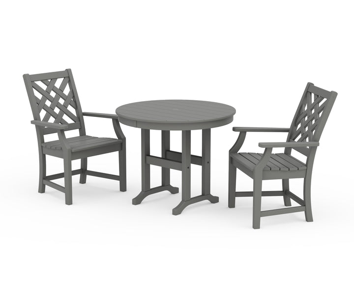 POLYWOOD® Wovendale 3-Piece Farmhouse Dining Set