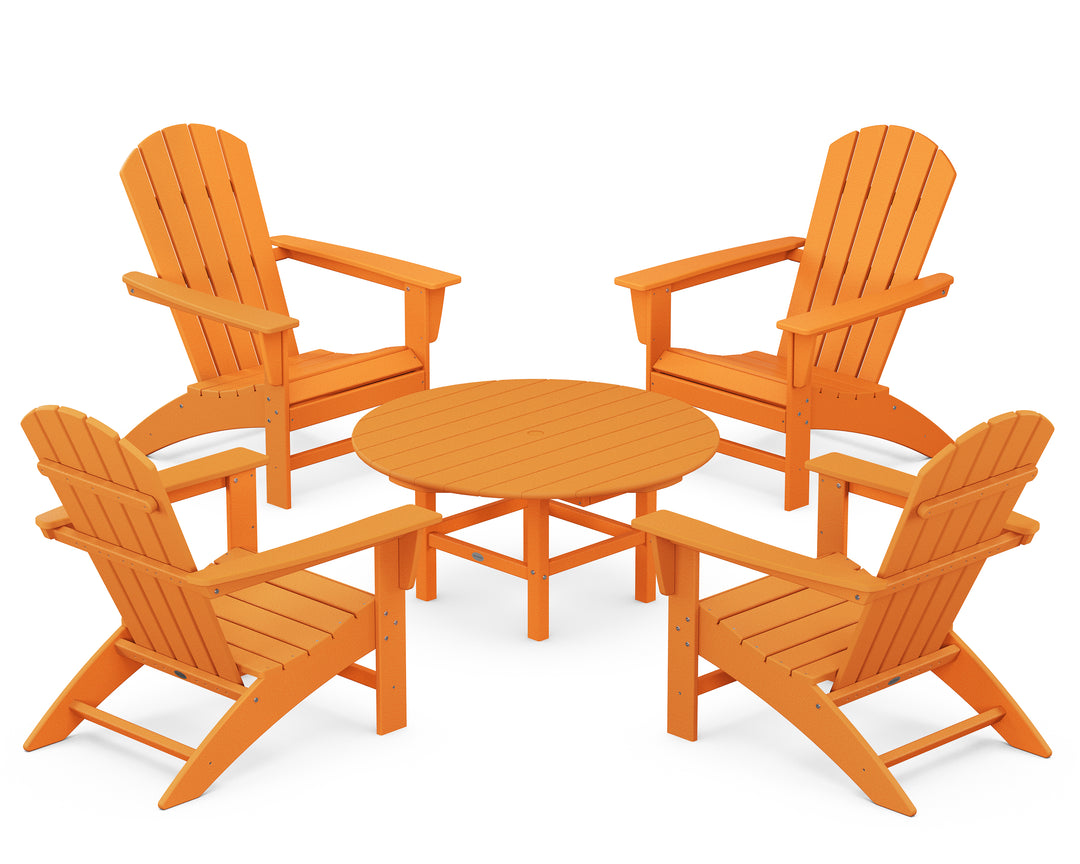 POLYWOOD® Nautical 5-Piece Adirondack Chair Conversation Set