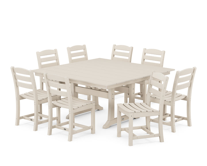 POLYWOOD® La Casa Café 9-Piece Farmhouse Trestle Dining Set