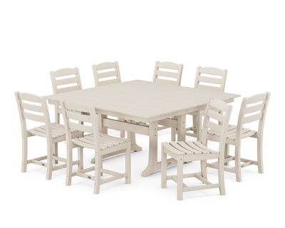 La Casa CafŽ 9-Piece Farmhouse Trestle Dining Set