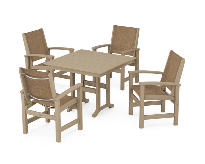POLYWOOD® Coastal 5-Piece Farmhouse Dining Set