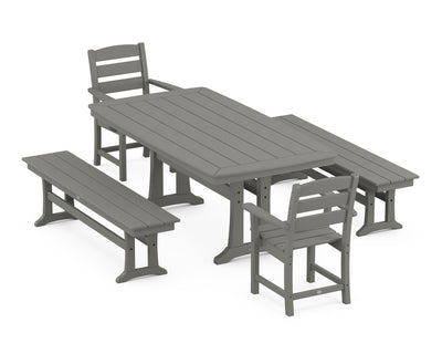 Lakeside 5-Piece Dining Set with Trestle Legs