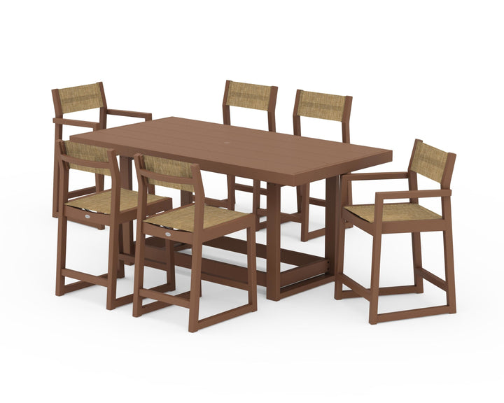 POLYWOOD® EDGE Sling 7-Piece Counter Table Set