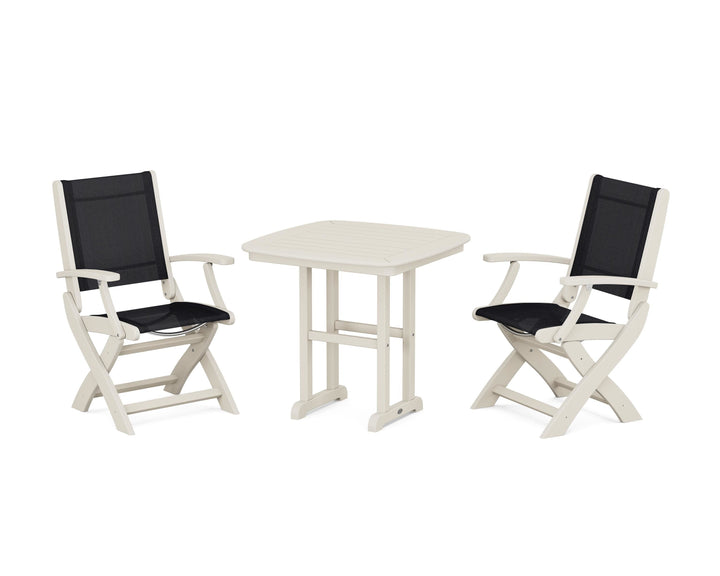 POLYWOOD® Coastal Folding Chair 3-Piece Dining Set