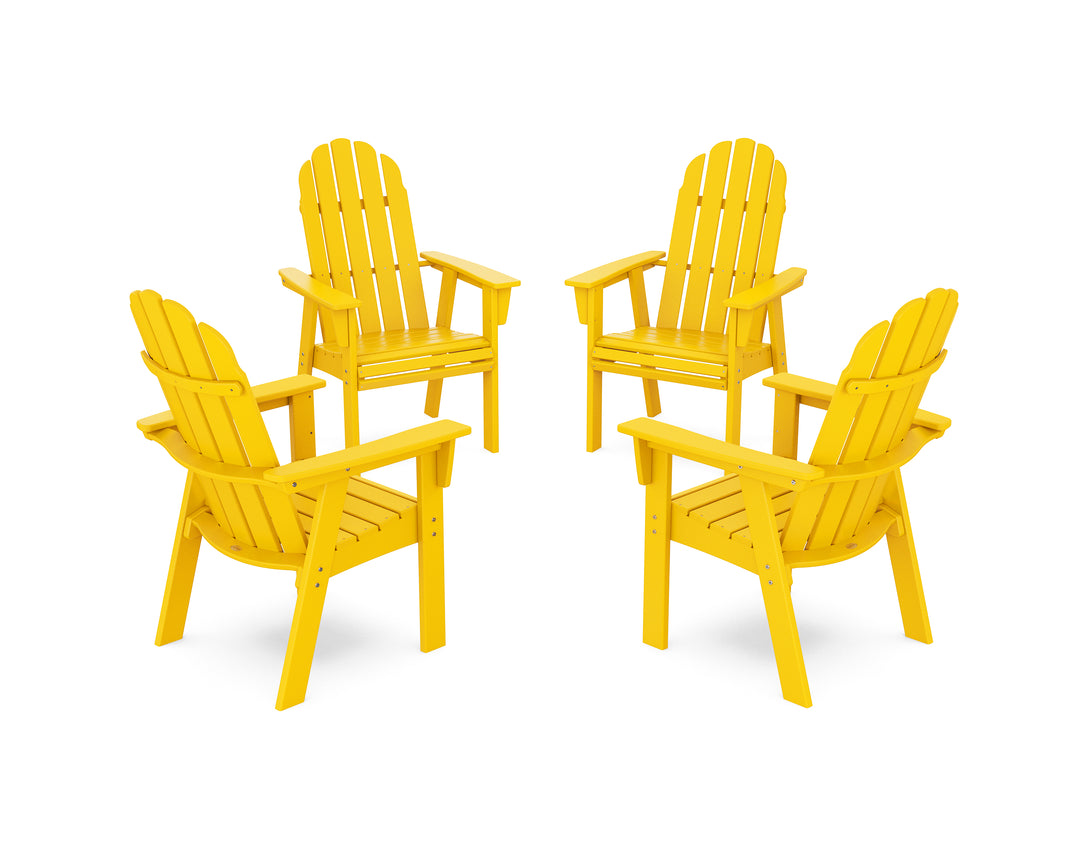 POLYWOOD® Vineyard 4-Piece Curveback Upright Adirondack Conversation Set