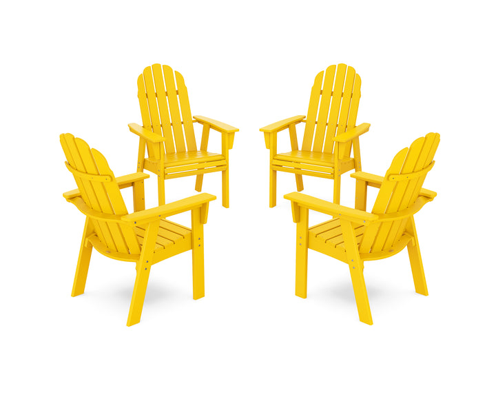 POLYWOOD® Vineyard 4-Piece Curveback Upright Adirondack Conversation Set