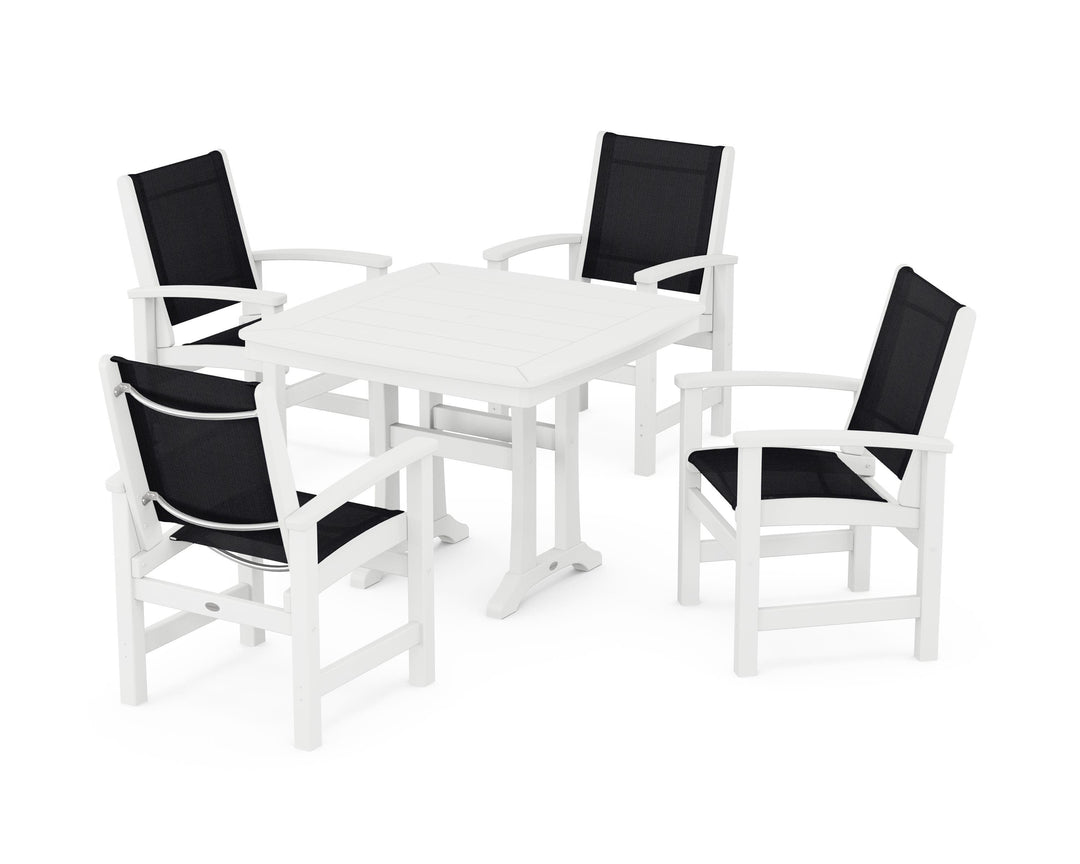 POLYWOOD® Coastal 5-Piece Dining Set with Trestle Legs