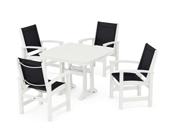 POLYWOOD® Coastal 5-Piece Dining Set with Trestle Legs