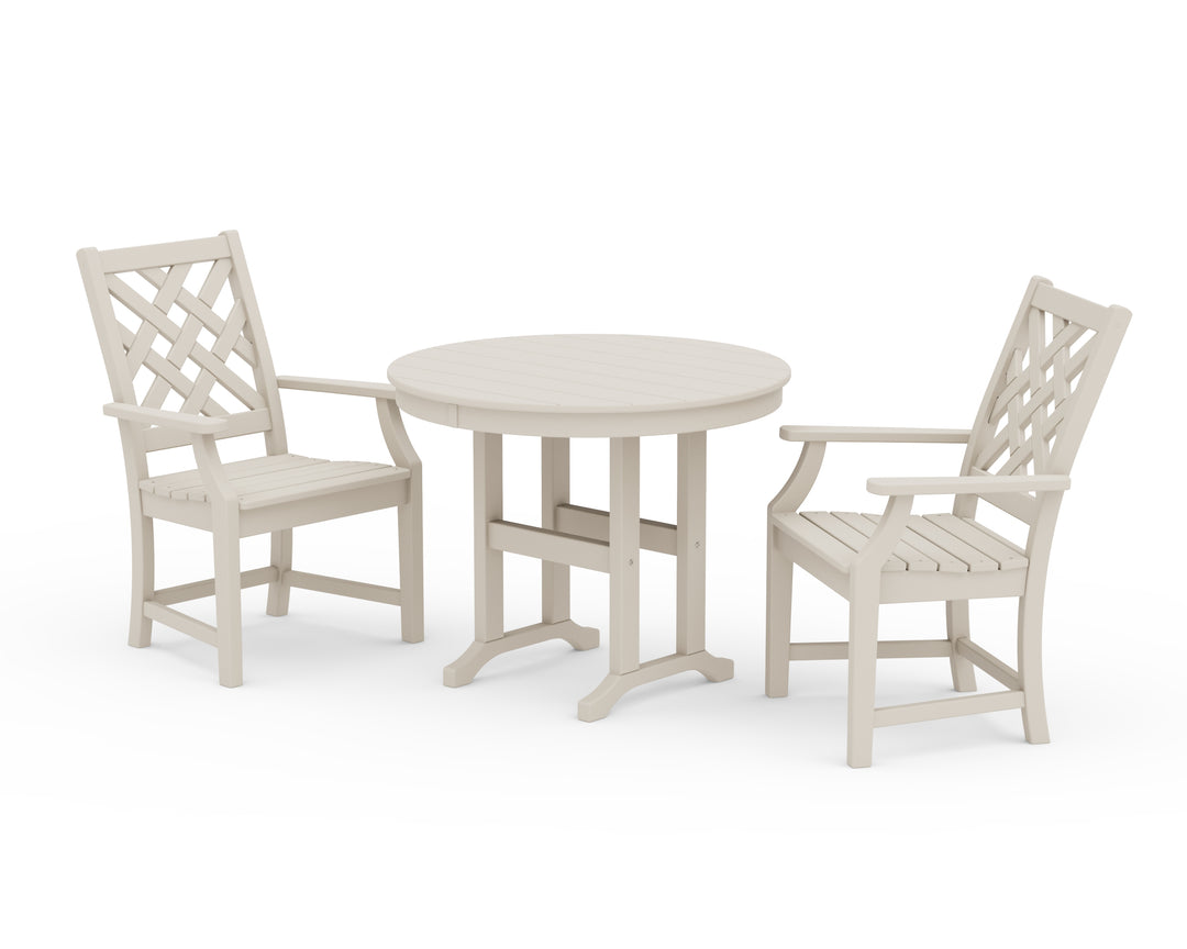 POLYWOOD® Wovendale 3-Piece Farmhouse Dining Set