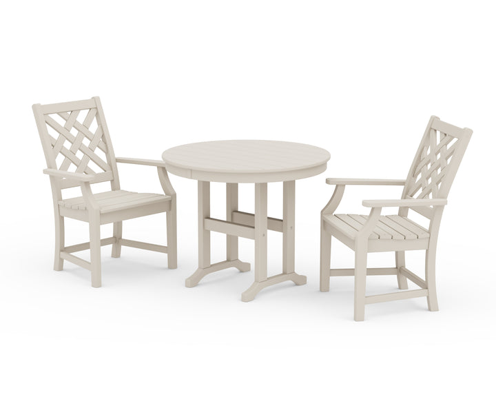 POLYWOOD® Wovendale 3-Piece Farmhouse Dining Set